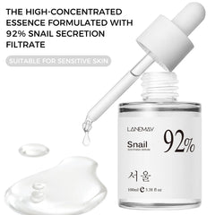 100ml 92% Snail Soothing Facial Essence Multi in One Skin Care Hydrating and Moisturizing Face Serum